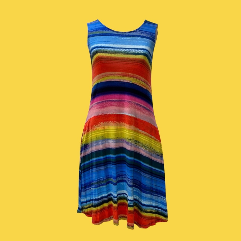 Cupio Multicolor Striped Sleeveless Sundress, size S/P